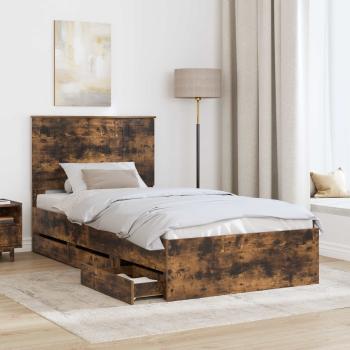 Bettrahmen Geräucherte Eiche 100 x 200 cm Ingenieurs Holz