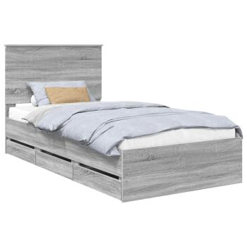 Bettrahmen Graues Sonoma 100 x 200 cm Ingenieurs Holz