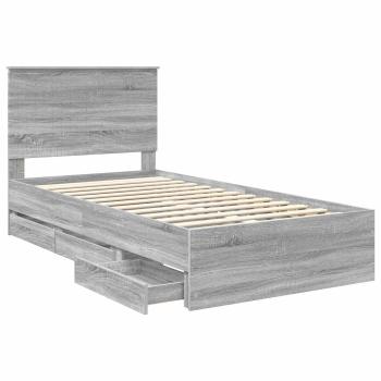 Bettrahmen Graues Sonoma 100 x 200 cm Ingenieurs Holz