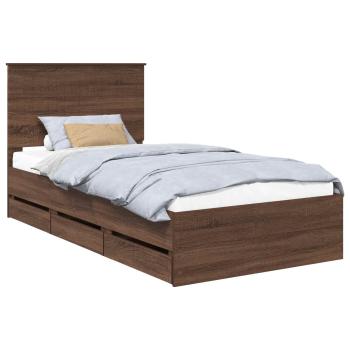 Bettrahmen Braun Eichen-Optik 100 x 200 cm Ingenieurs Holz