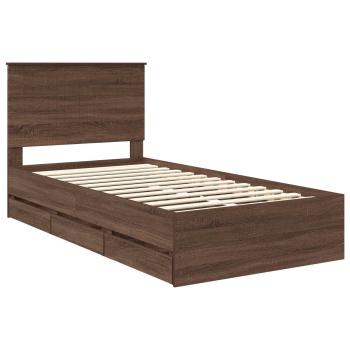 Bettrahmen Braun Eichen-Optik 100 x 200 cm Ingenieurs Holz