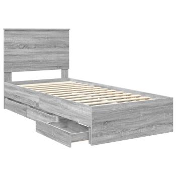 Bettrahmen Graues Sonoma 90 x 200 cm Ingenieurs Holz