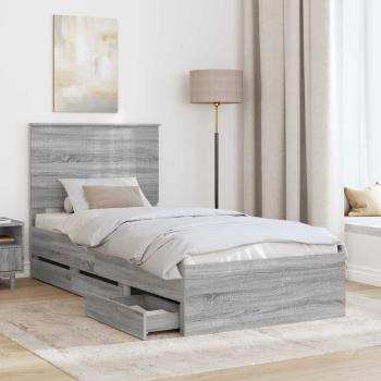 Bettrahmen Graues Sonoma 90 x 190 cm Ingenieurs Holz