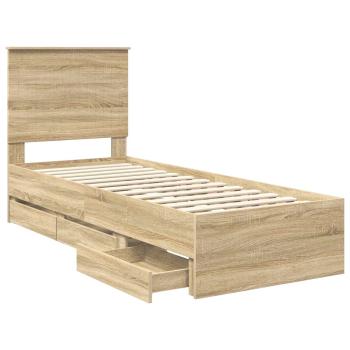 Bettrahmen Sonoma-Eiche 75 x 190 cm Ingenieurs Holz