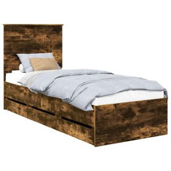 Bettrahmen Geräucherte Eiche 75 x 190 cm Ingenieurs Holz