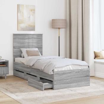 Bettrahmen Graues Sonoma 75 x 190 cm Ingenieurs Holz