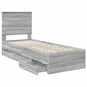 Bettrahmen Graues Sonoma 75 x 190 cm Ingenieurs Holz