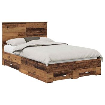 Bettrahmen mit Schubladen Altholz 120 x 190 cm Holzwerkstoff