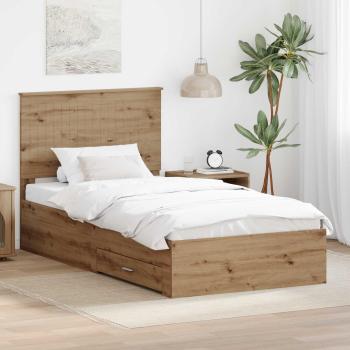 ARDEBO.de - Bettrahmen Artisan-Eiche 100 x 200 cm Holzwerkstoff