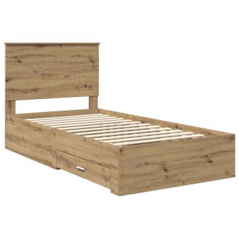 Bettrahmen Artisan-Eiche 100 x 200 cm Holzwerkstoff