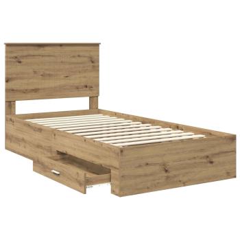 Bettrahmen Artisan-Eiche 100 x 200 cm Holzwerkstoff