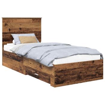 Bettrahmen mit Schubladen Altholz 90 x 200 cm Holzwerkstoff