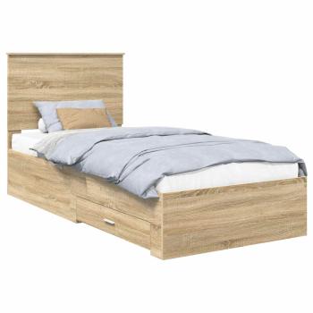 Bettrahmen mit Kopfteil Sonoma-Eiche 90 x 190 cm Holzwerkstoff