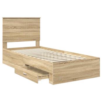 Bettrahmen mit Kopfteil Sonoma-Eiche 90 x 190 cm Holzwerkstoff