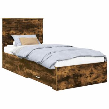 Bettrahmen Geräucherte Eiche 90 x 190 cm Holzwerkstoff