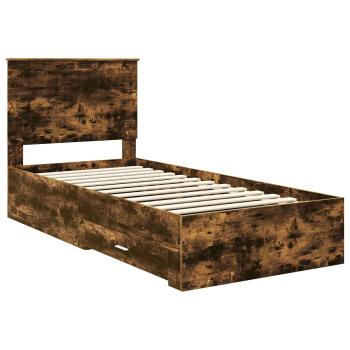 Bettrahmen Geräucherte Eiche 90 x 190 cm Holzwerkstoff