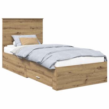 Bettrahmen mit Kopfteil Artisan-Eiche 90 x 190 cm Holzwerkstoff