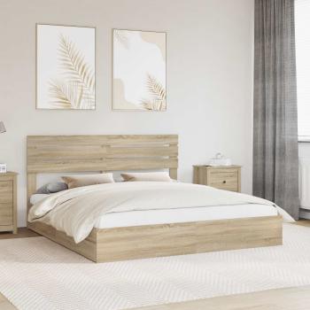 ARDEBO.de - Aufbewahrungsbett Sonoma-Eiche 180 x 200 cm Holzwerkstoff