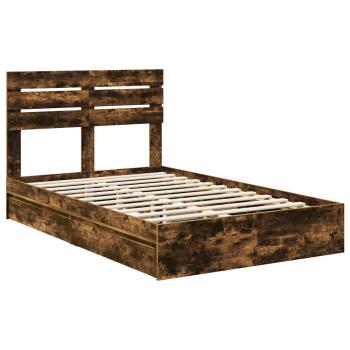 Aufbewahrungsbett Geräucherte Eiche 135 x 190 cm Holzwerkstoff