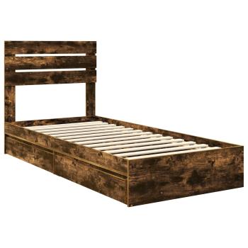 Aufbewahrungsbett Geräucherte Eiche 100 x 200 cm Holzwerkstoff