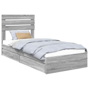 Aufbewahrungsbett Graues Sonoma 90 x 190 cm Holzwerkstoff