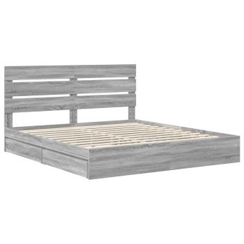 Aufbewahrungsbett Sonoma-Grau 200 x 200 cm Holzwerkstoff