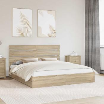 ARDEBO.de - Aufbewahrungsbett Sonoma-Eiche 180 x 200 cm Holzwerkstoff