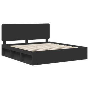 Bettrahmen Schwarz 200 x 200 cm Massives Kiefernholz