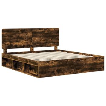 Bettrahmen Räuchereiche 200 x 200 cm Massives Kiefernholz