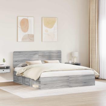 Bettrahmen Sonoma-Grau 180 x 200 cm Massives Kiefernholz