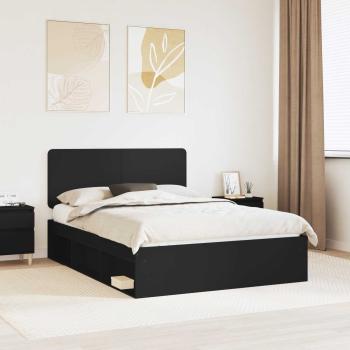 ARDEBO.de - Bettrahmen Schwarz 160 x 200 cm Massives Kiefernholz