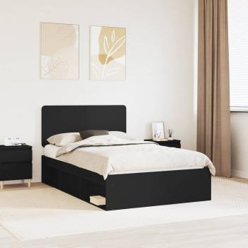 ARDEBO.de - Bettrahmen Schwarz 120 x 200 cm Massives Kiefernholz