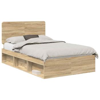 Bettrahmen Sonoma-Eiche 120 x 190 cm Massives Kiefernholz