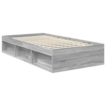 Bettrahmen Sonoma-Grau 100 x 200 cm Massives Kiefernholz