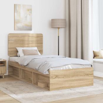 Bettrahmen Sonoma-Eiche 75 x 190 cm Massives Kiefernholz