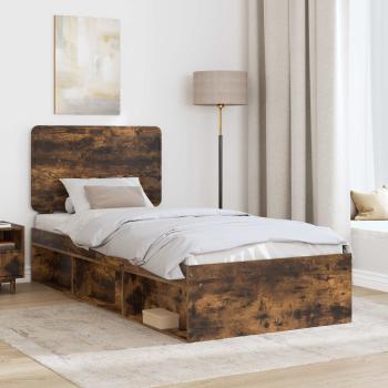 Bettrahmen Räuchereiche 75 x 190 cm Massives Kiefernholz