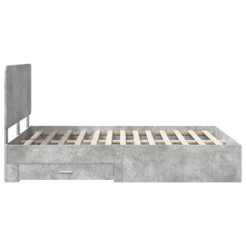 Bettrahmen mit Schubladen Beton Grau 150 x 200 cm Holzwerkstoff