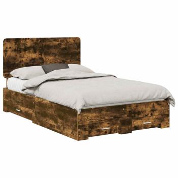 Bettrahmen Geräucherte Eiche 135 x 190 cm Holzwerkstoff