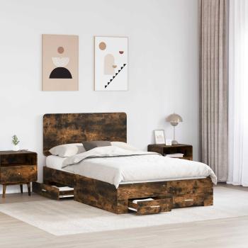 Bettrahmen Geräucherte Eiche 135 x 190 cm Holzwerkstoff