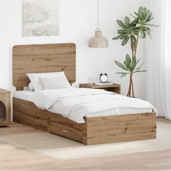 ARDEBO.de - Bettrahmen Artisan-Eiche 100 x 200 cm Holzwerkstoff