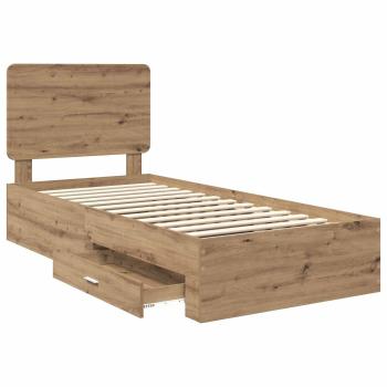 Bettrahmen Artisan-Eiche 100 x 200 cm Holzwerkstoff
