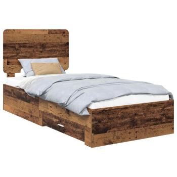 Bettrahmen mit Schubladen Altholz 90 x 190 cm Holzwerkstoff