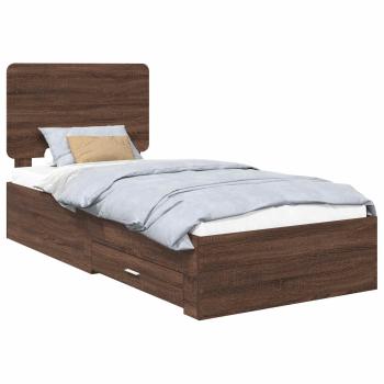 Bettrahmen Braun Eichen-Optik 75 x 190 cm Holzwerkstoff