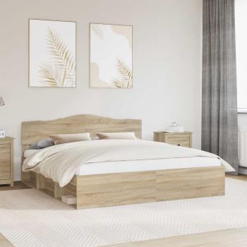 ARDEBO.de - Bettrahmen Sonoma 200 x 200 cm Massives Kiefernholz