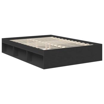 Bettrahmen Schwarz 135 x 190 cm Massives Kiefernholz