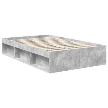 Bettrahmen mit Kopfteil Beton 120 x 190 cm Massives Kiefernholz