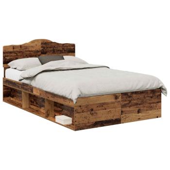 Bettrahmen Altholz 120 x 190 cm Massives Kiefernholz