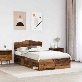 Bettrahmen Altholz 120 x 190 cm Massives Kiefernholz
