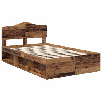 Bettrahmen Altholz 120 x 190 cm Massives Kiefernholz