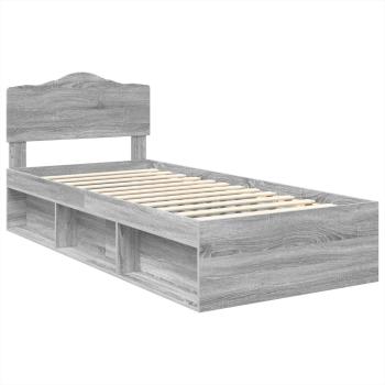 Bettrahmen Sonoma-Grau 90 x 190 cm Massives Kiefernholz